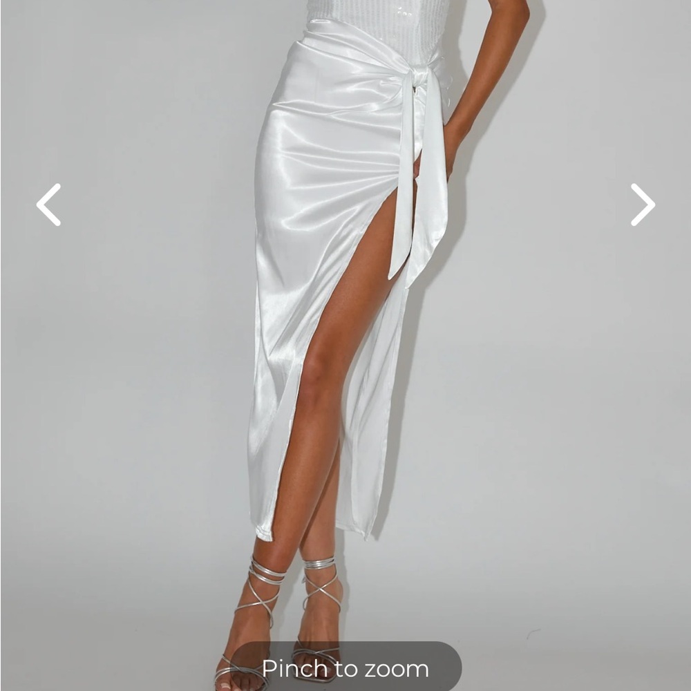 White Satin Sequin Dress